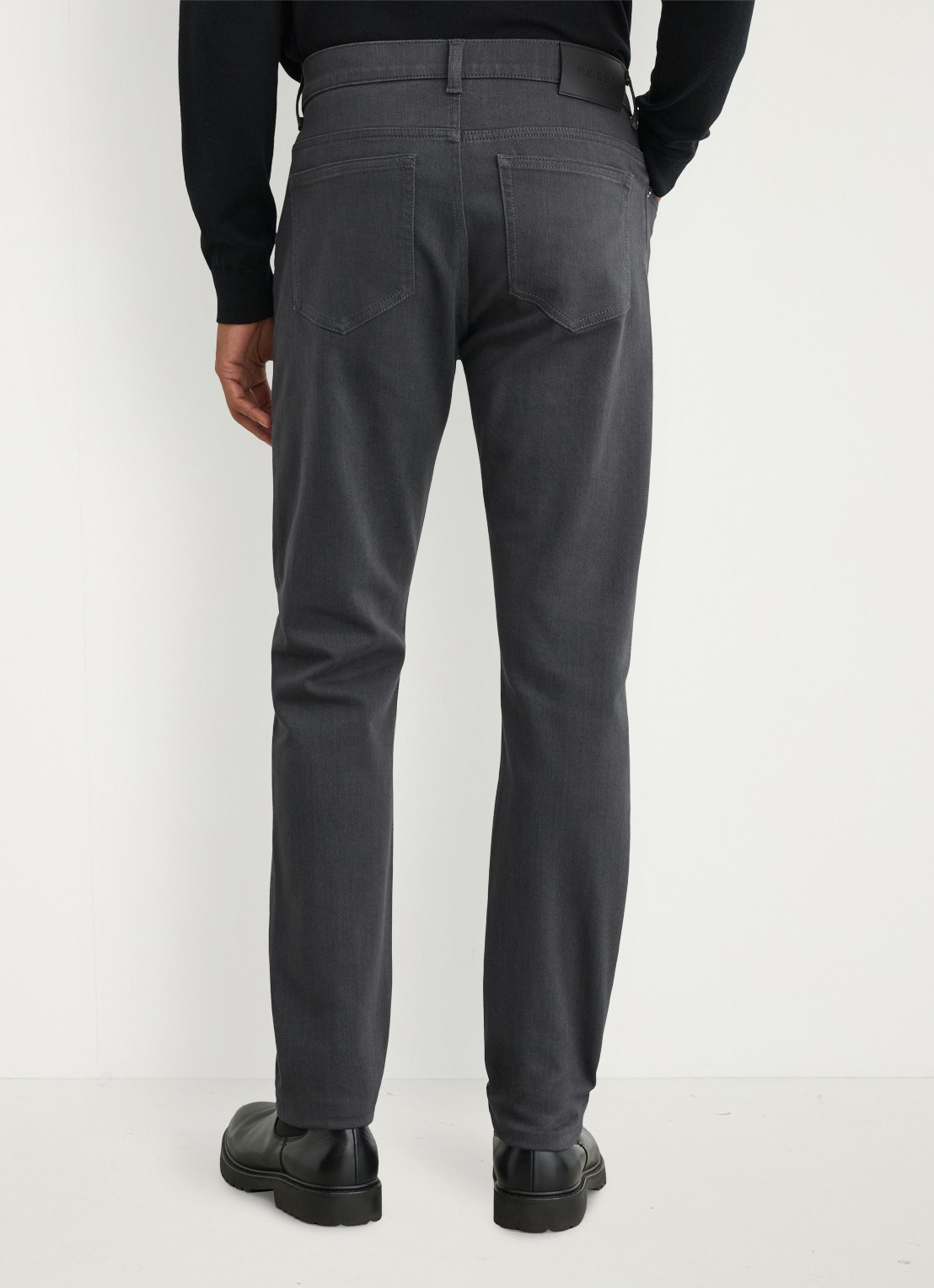 Reiss Slim fit jeans met gekleurde wassing - achterkant 6 grijs