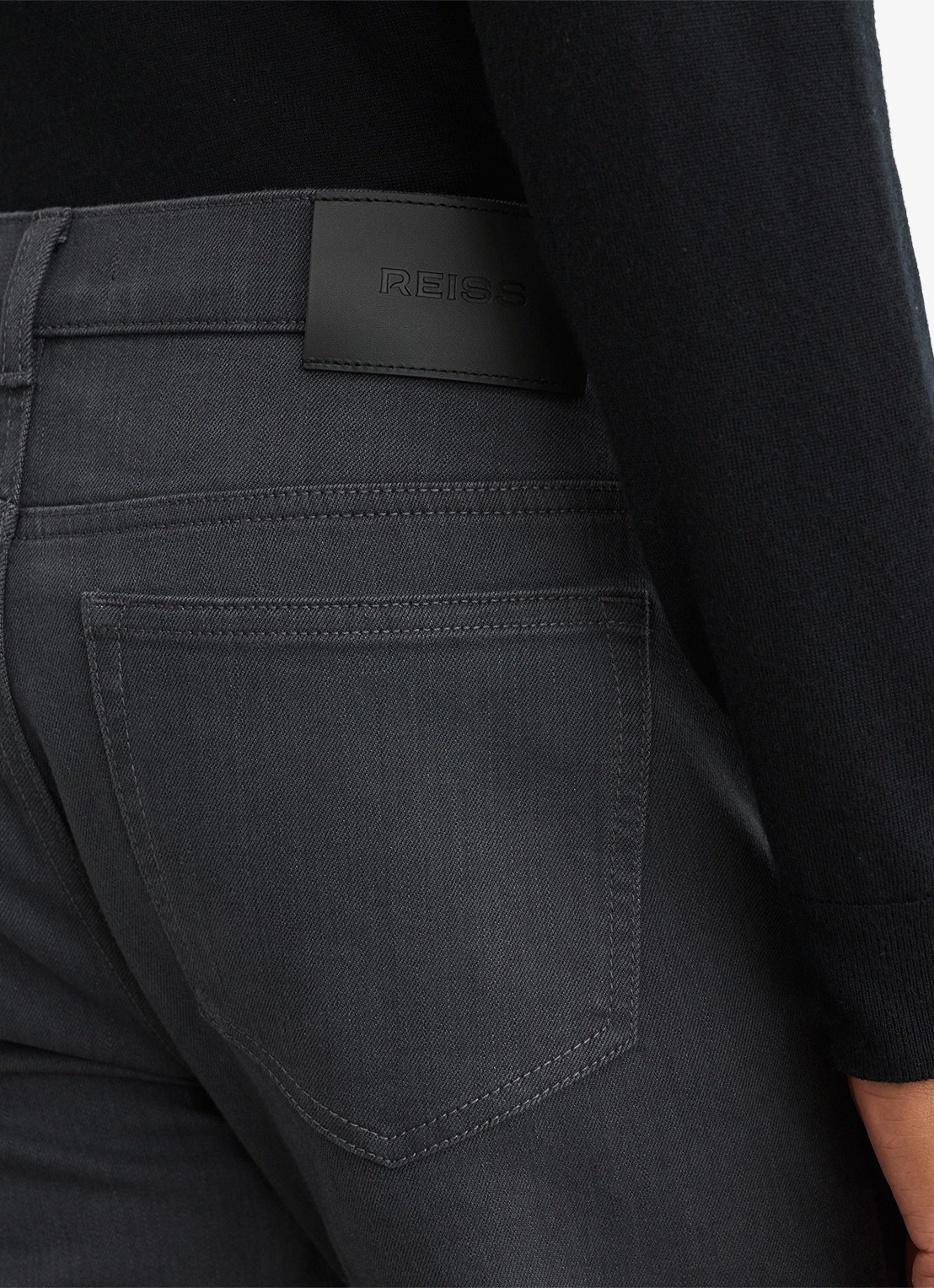 Reiss Slim fit jeans met gekleurde wassing - detail 4 grijs