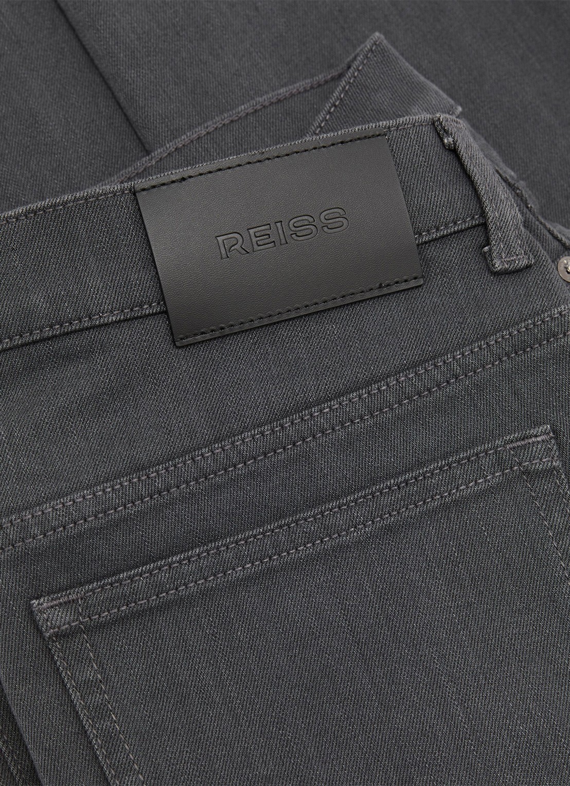 Reiss Slim fit jeans met gekleurde wassing - detail 5 grijs
