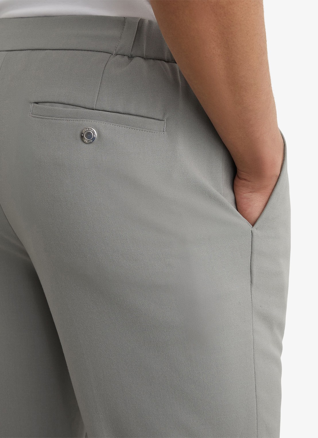 Reiss Slim fit pantalon met steekzakken - detail 4 grijs
