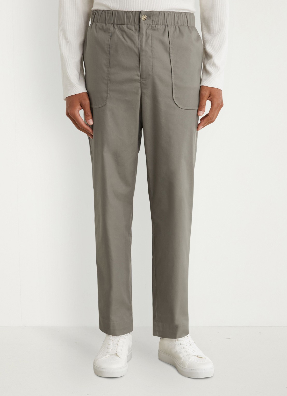 Reiss SNAP Cotton-Blend Lightweight Tapered Trousers - detail 3 olijfgroen