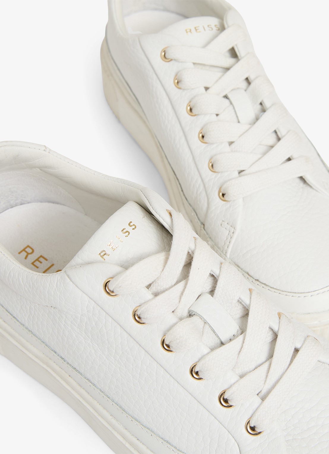 Reiss Sneaker met logo - detail 4 wit