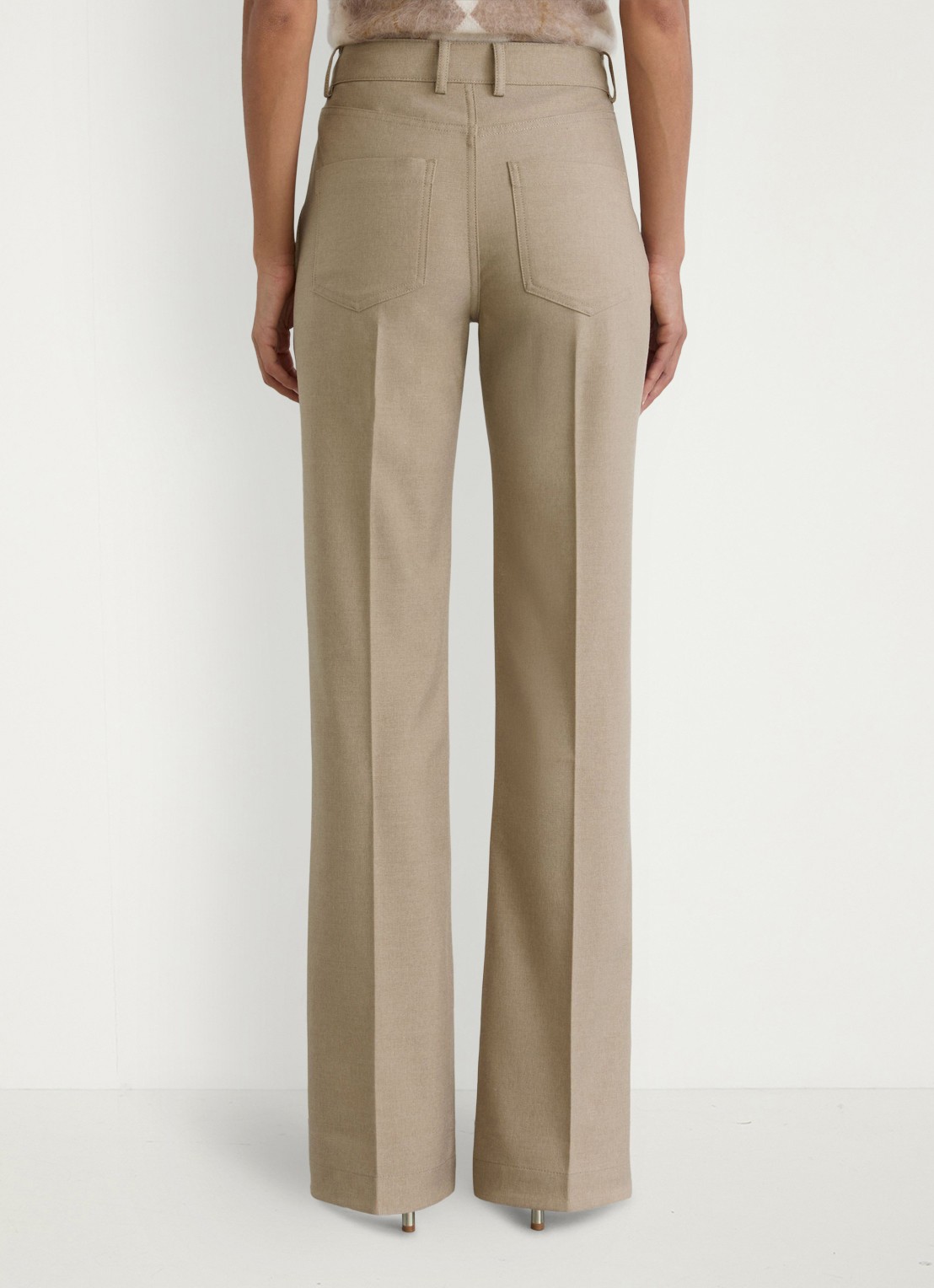 Reiss Sofia high waist flared fit broek met steekzakken - achterkant 5 beige