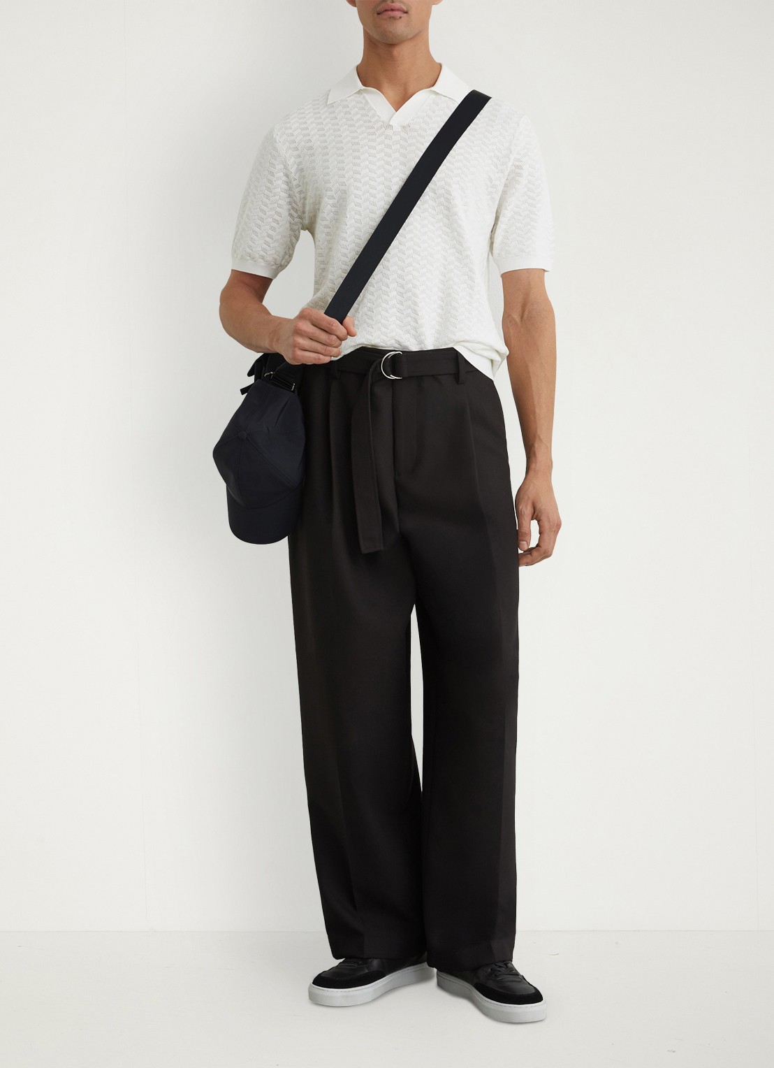 Reiss Sol regular fit polo met structuur - voorkant 6 white / wit
