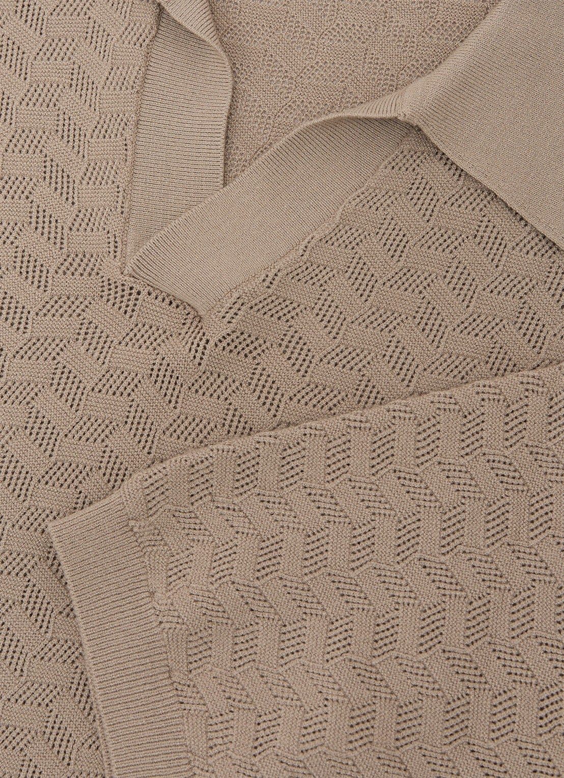 Reiss Sol regular fit polo met structuur - detail 7 taupe