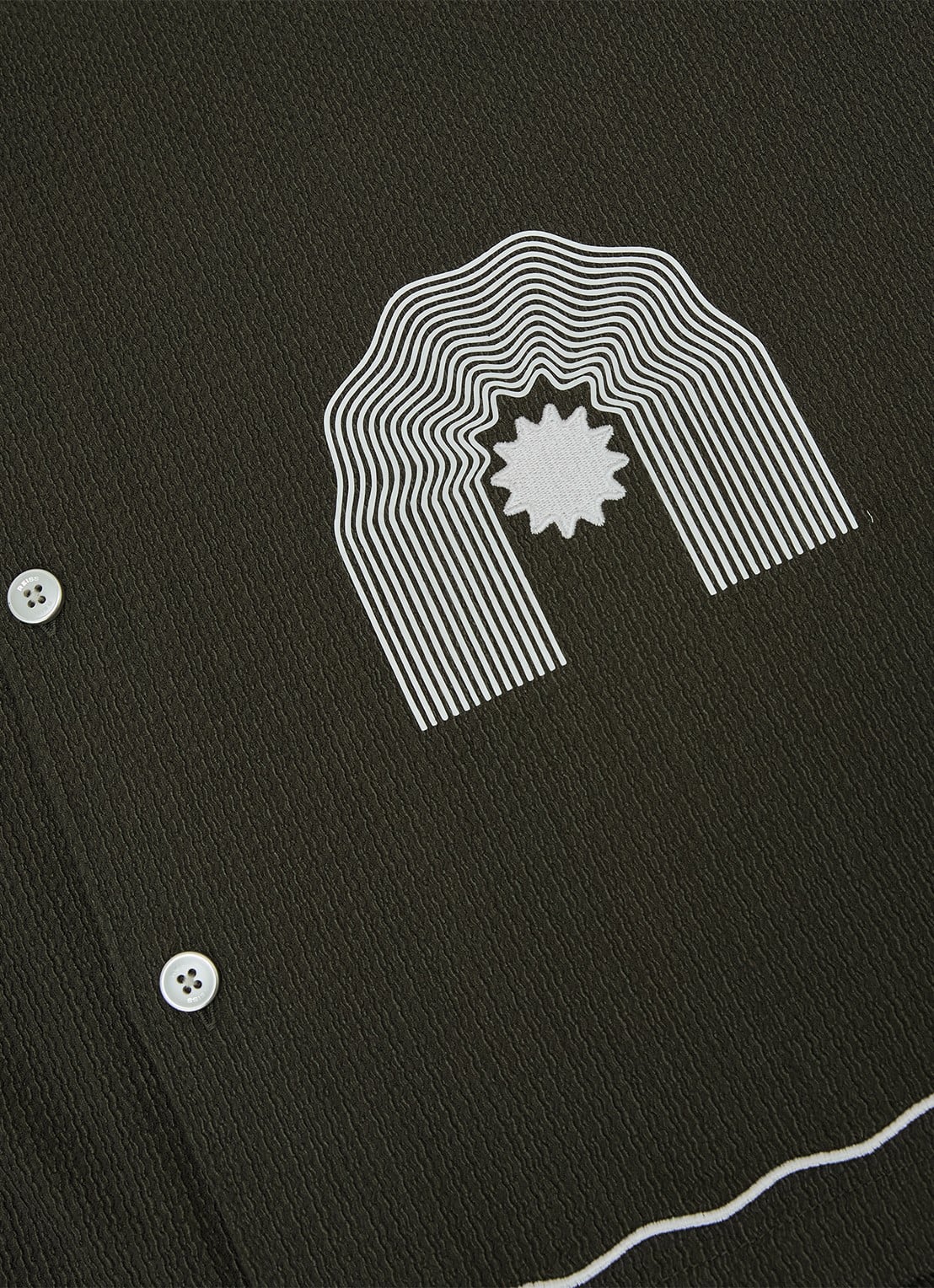Reiss Solano regular fit overhemd met borduring - detail 7 donkergroen