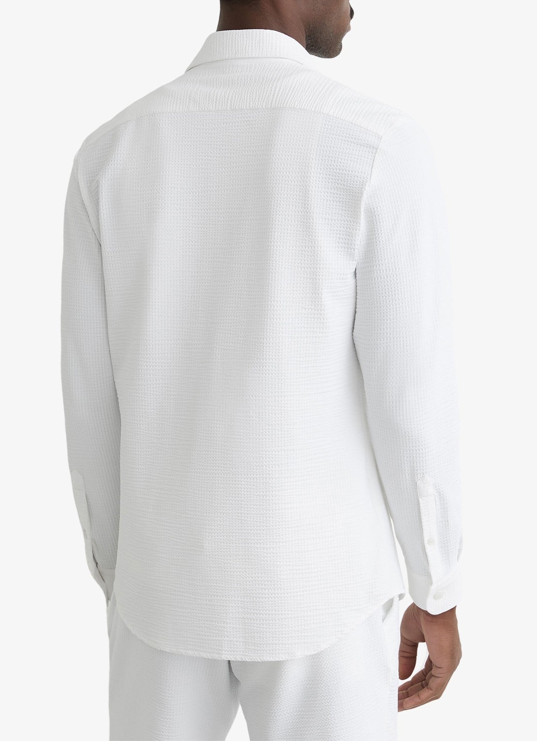 Reiss Solarko regular fit overhemd met structuur - achterkant 4 white / wit