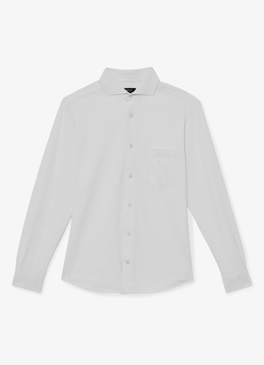 Reiss Solarko regular fit overhemd met structuur - voorkant 5 white / wit