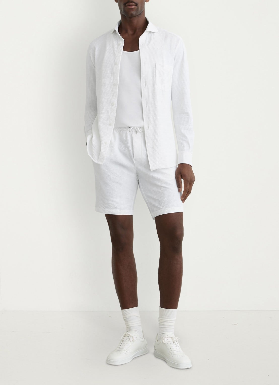 Reiss Solarko regular fit overhemd met structuur - voorkant 6 white / wit