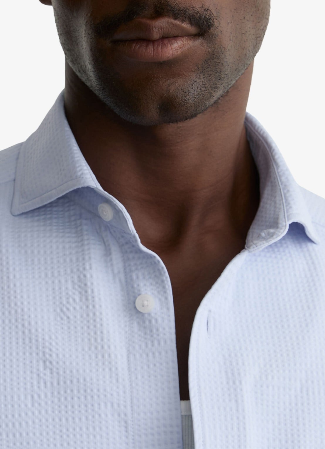 Reiss Solarko regular fit overhemd met structuur - detail 2 lichtblauw