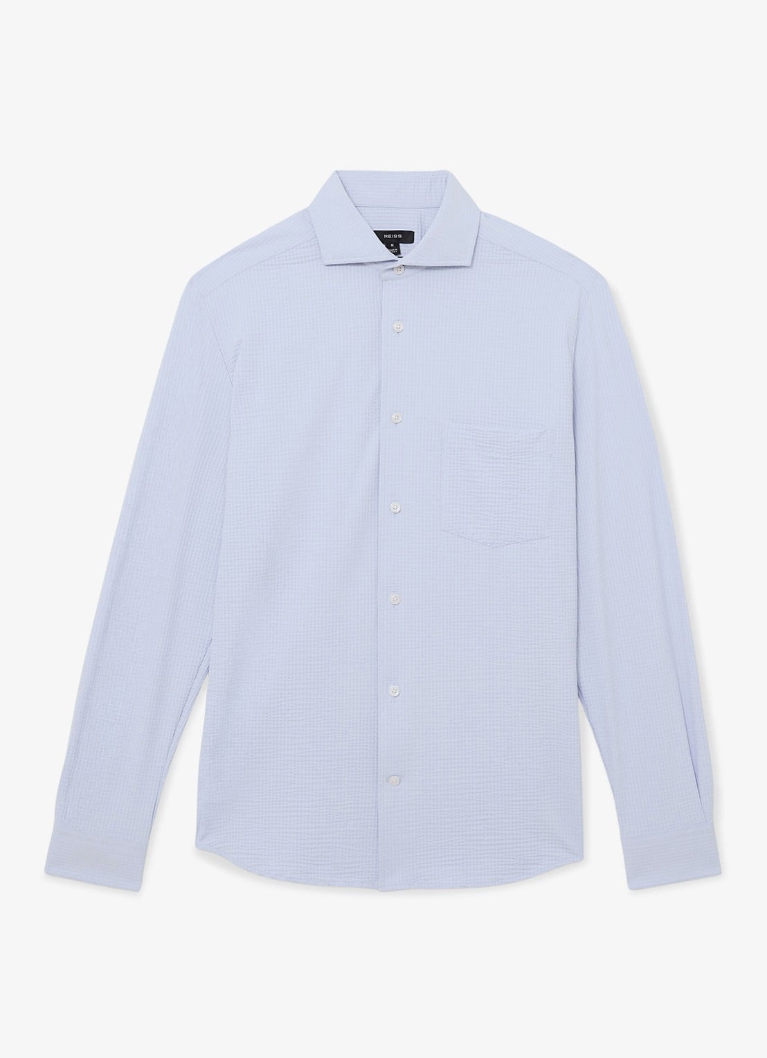 Reiss Solarko regular fit overhemd met structuur - voorkant 4 lichtblauw