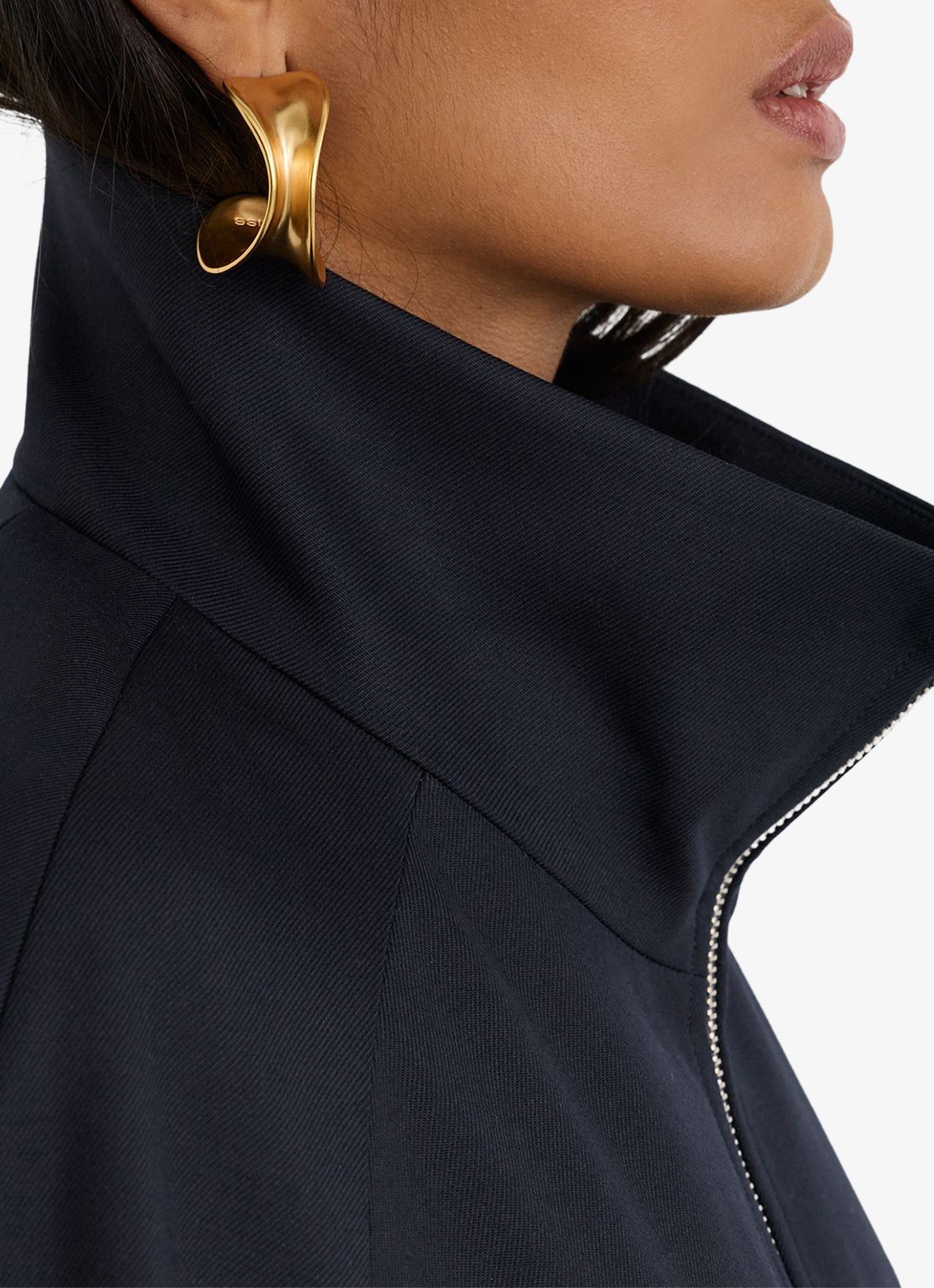 Reiss Solene bomberjack in wolblend met steekzakken - detail 3 donkerblauw