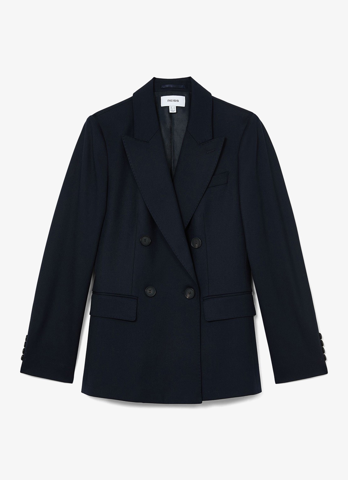 Reiss Solene double-breasted blazer met klepzakken - voorkant 6 donkerblauw