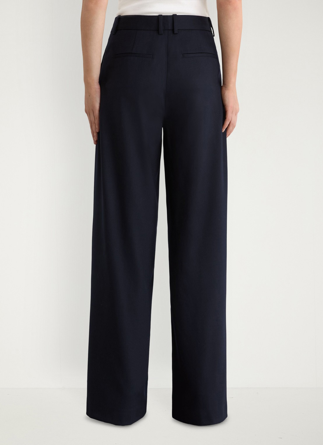 Reiss Solene high waist loose fit pantalon - achterkant 4 donkerblauw