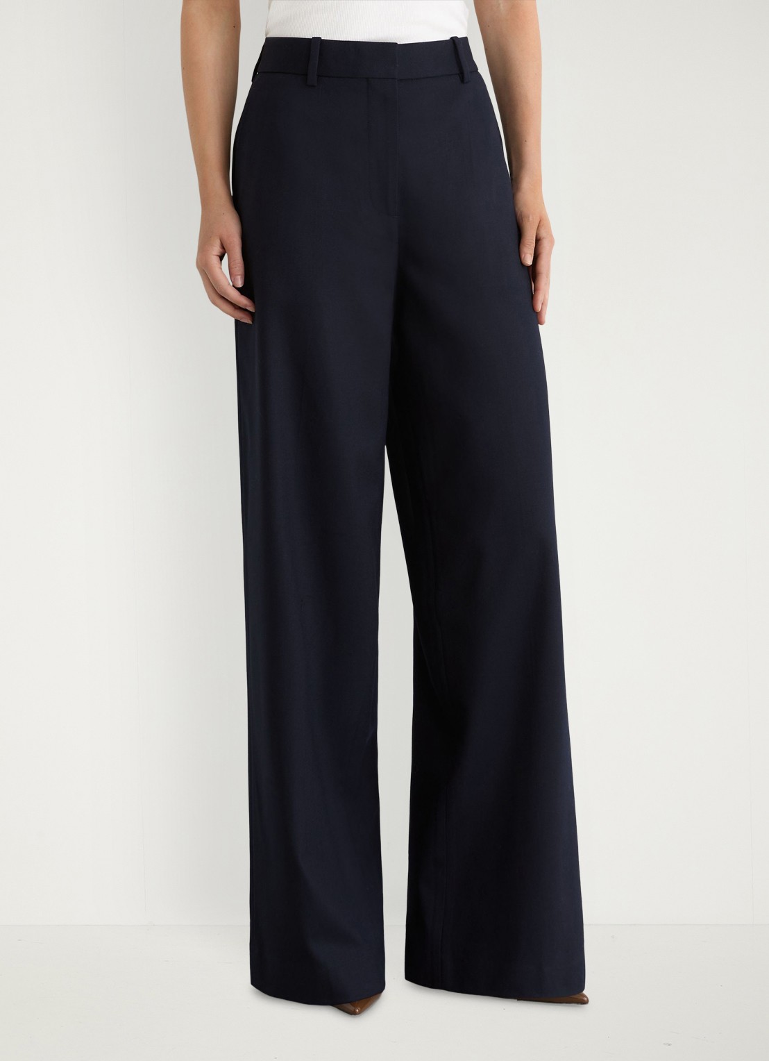 Reiss Solene high waist loose fit pantalon - detail donkerblauw