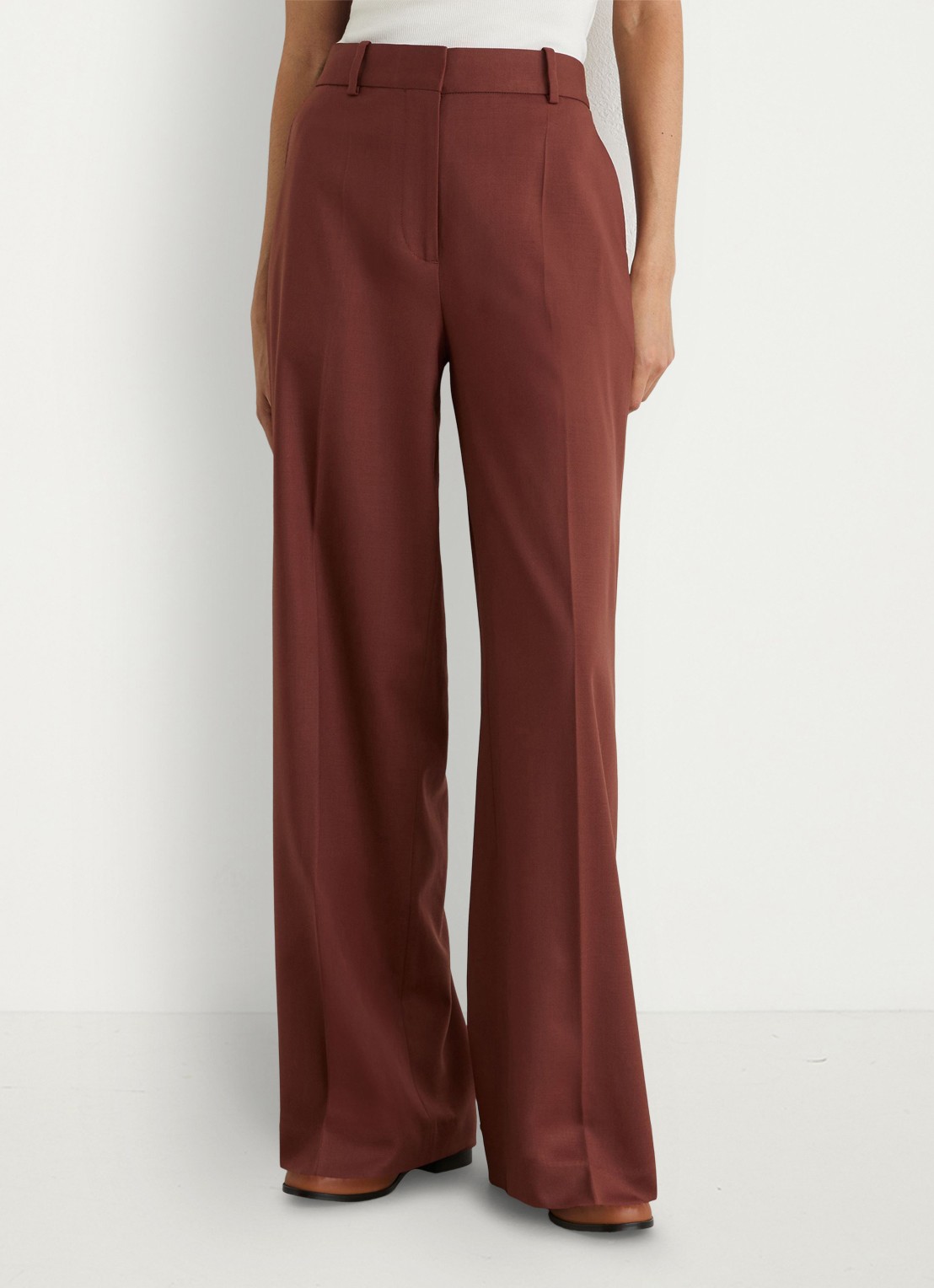 Reiss Solene high waist loose fit pantalon - detail 4 roestbruin