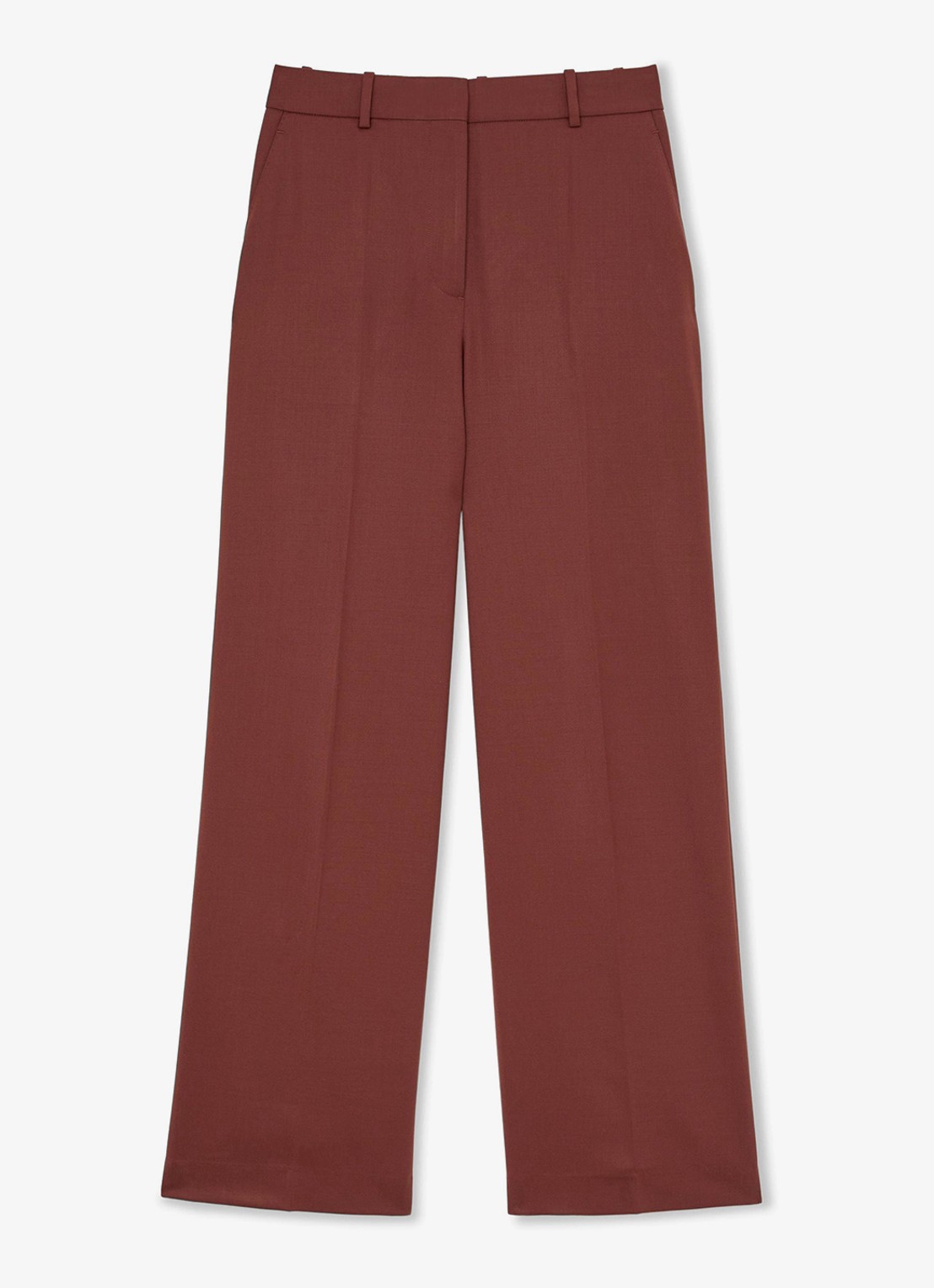 Reiss Solene high waist loose fit pantalon - voorkant 2 roestbruin