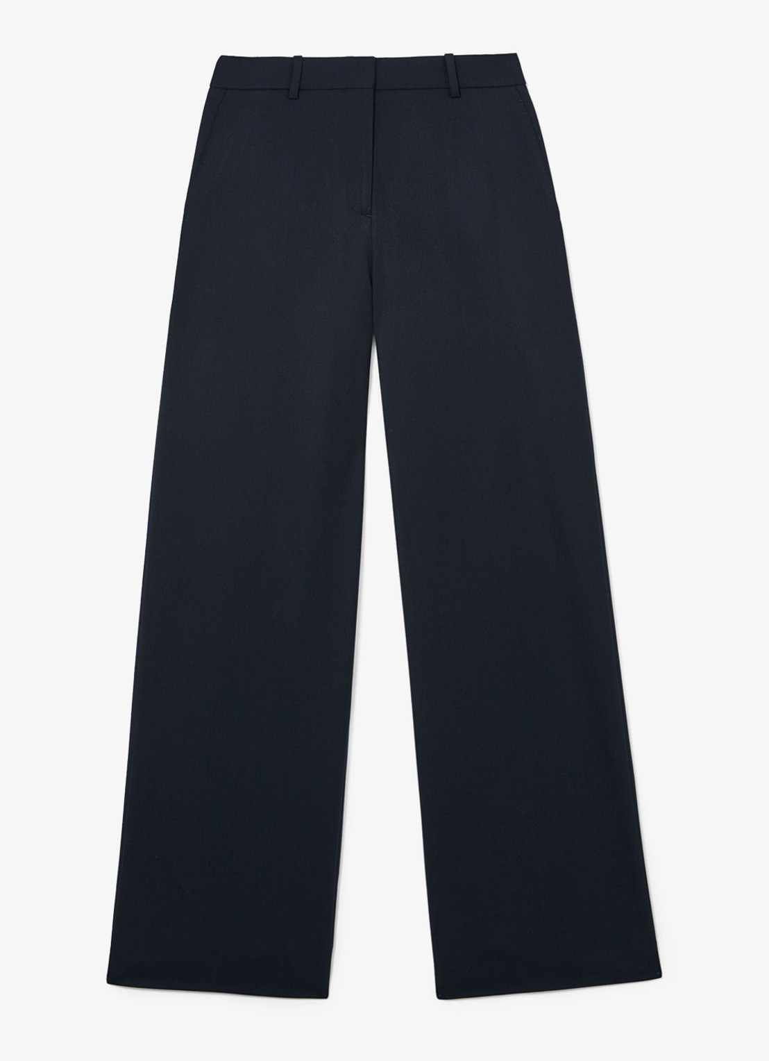 Reiss Solene high waist wide leg pantalon in wolblend - voorkant 2 blauw