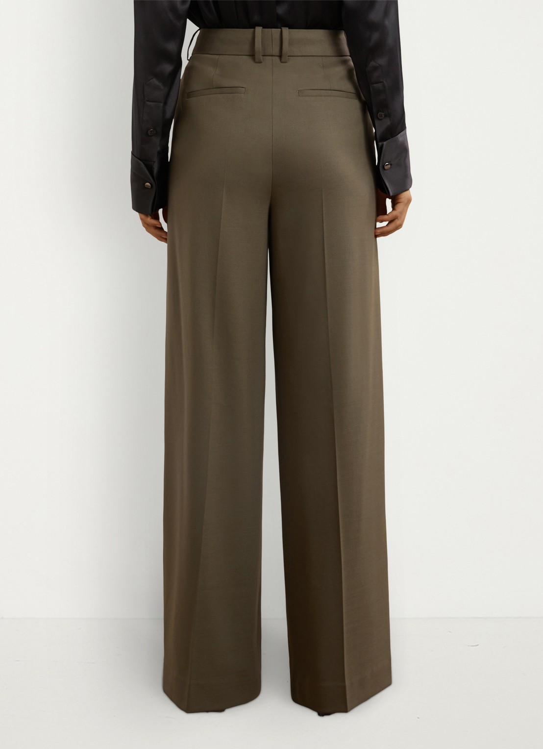 Reiss SOLENE Wool-Blend Wide-Leg Suit Trousers - achterkant 7 groen