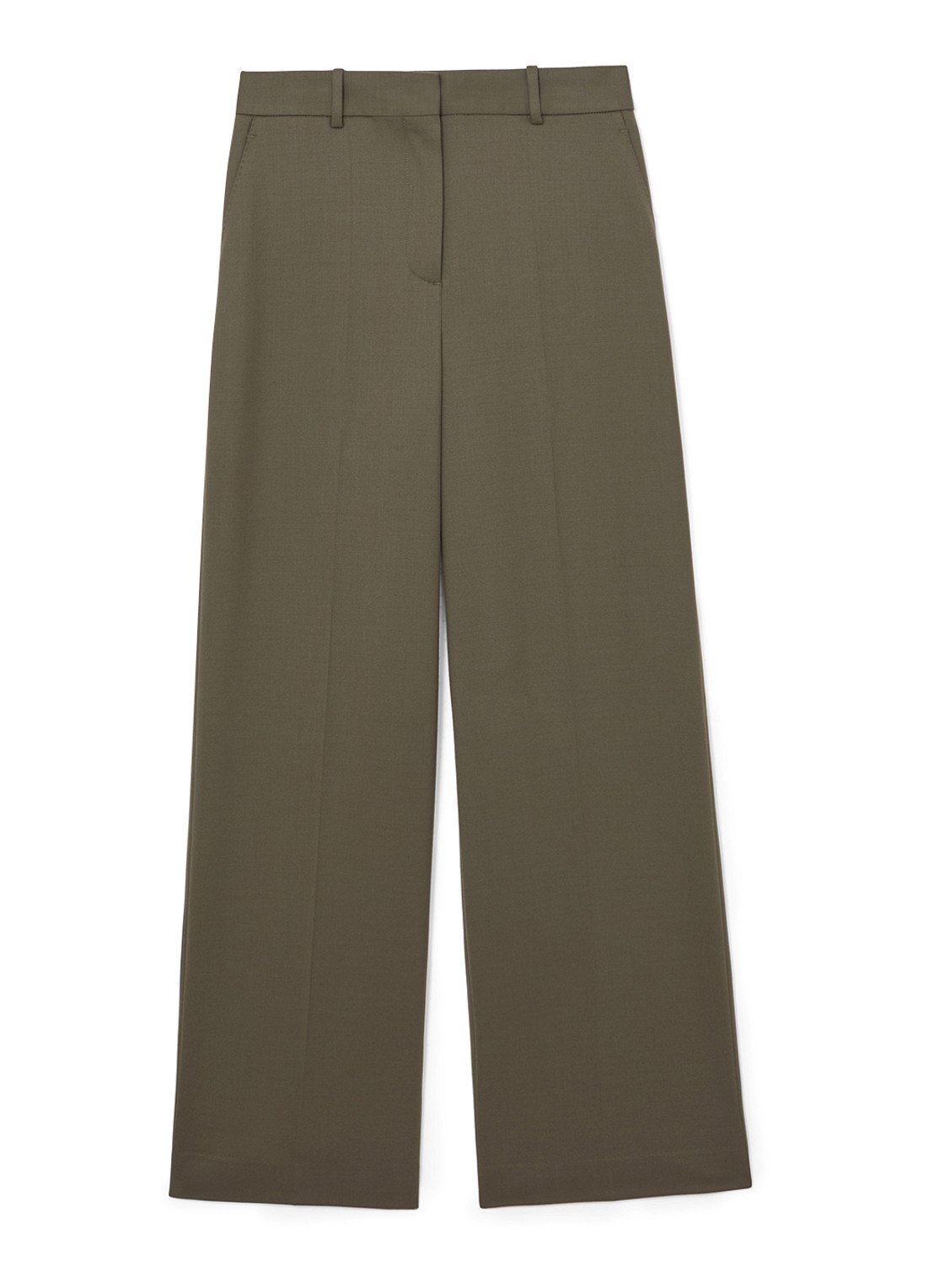 Reiss SOLENE Wool-Blend Wide-Leg Suit Trousers - voorkant 5 groen