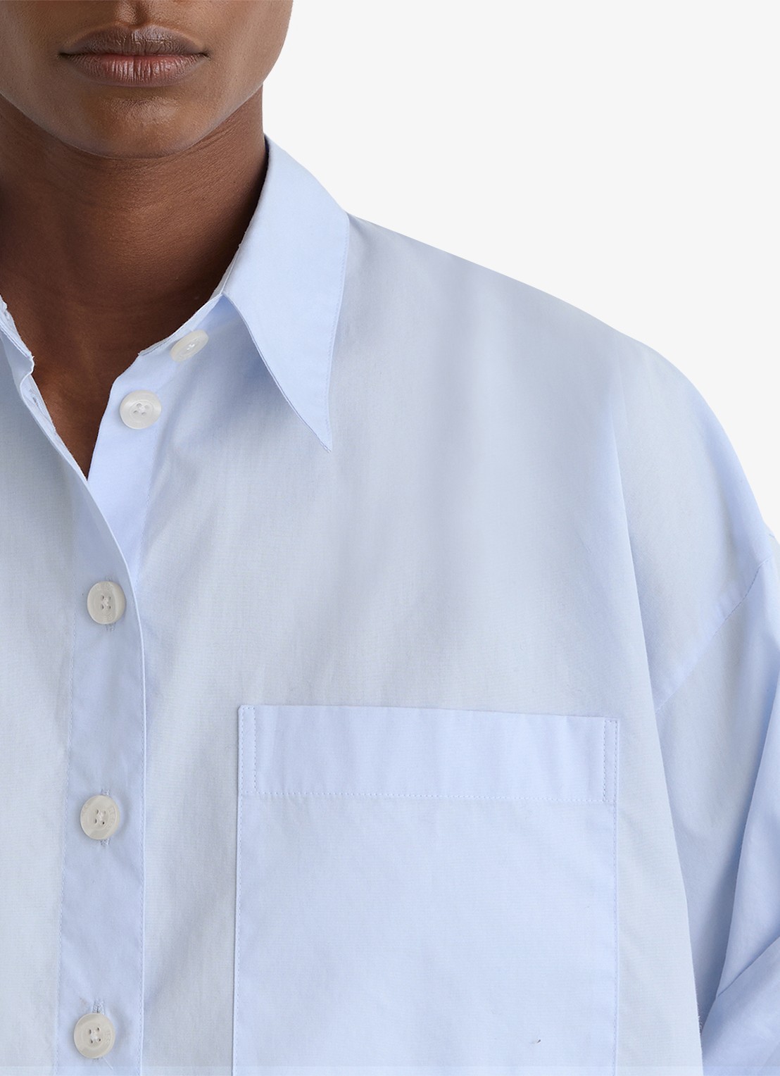 Reiss Solenge blouse met borstzak - detail 4 lichtblauw