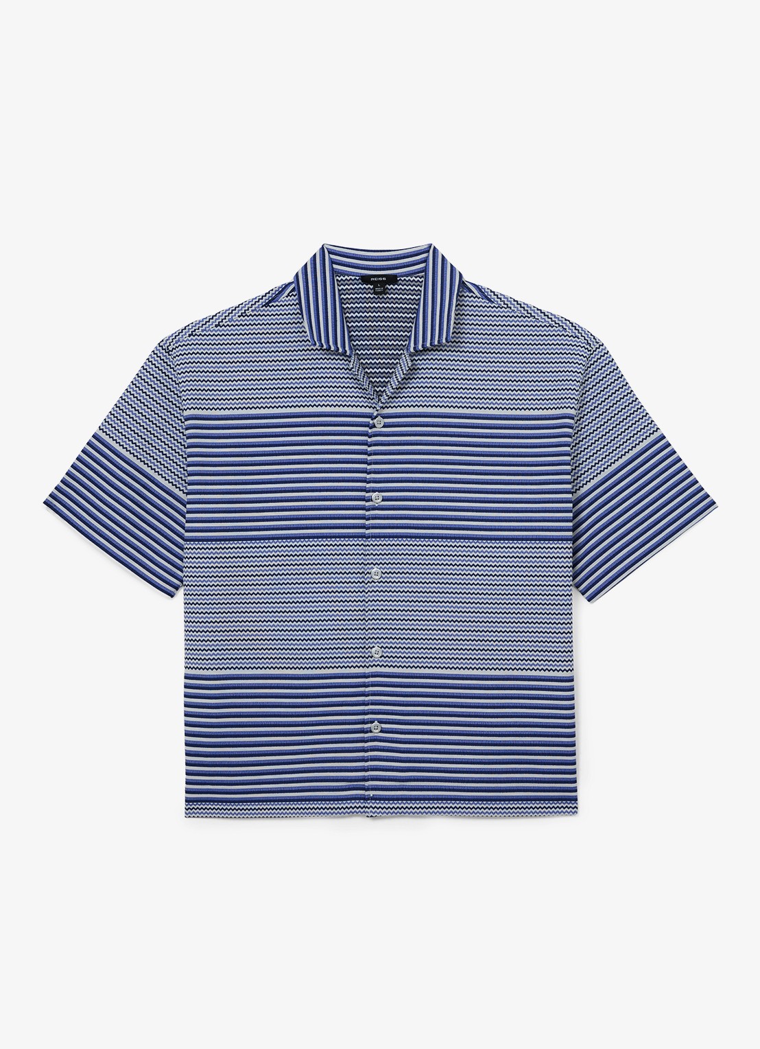 Reiss Solstice overhemd met streepprint - voorkant blauw