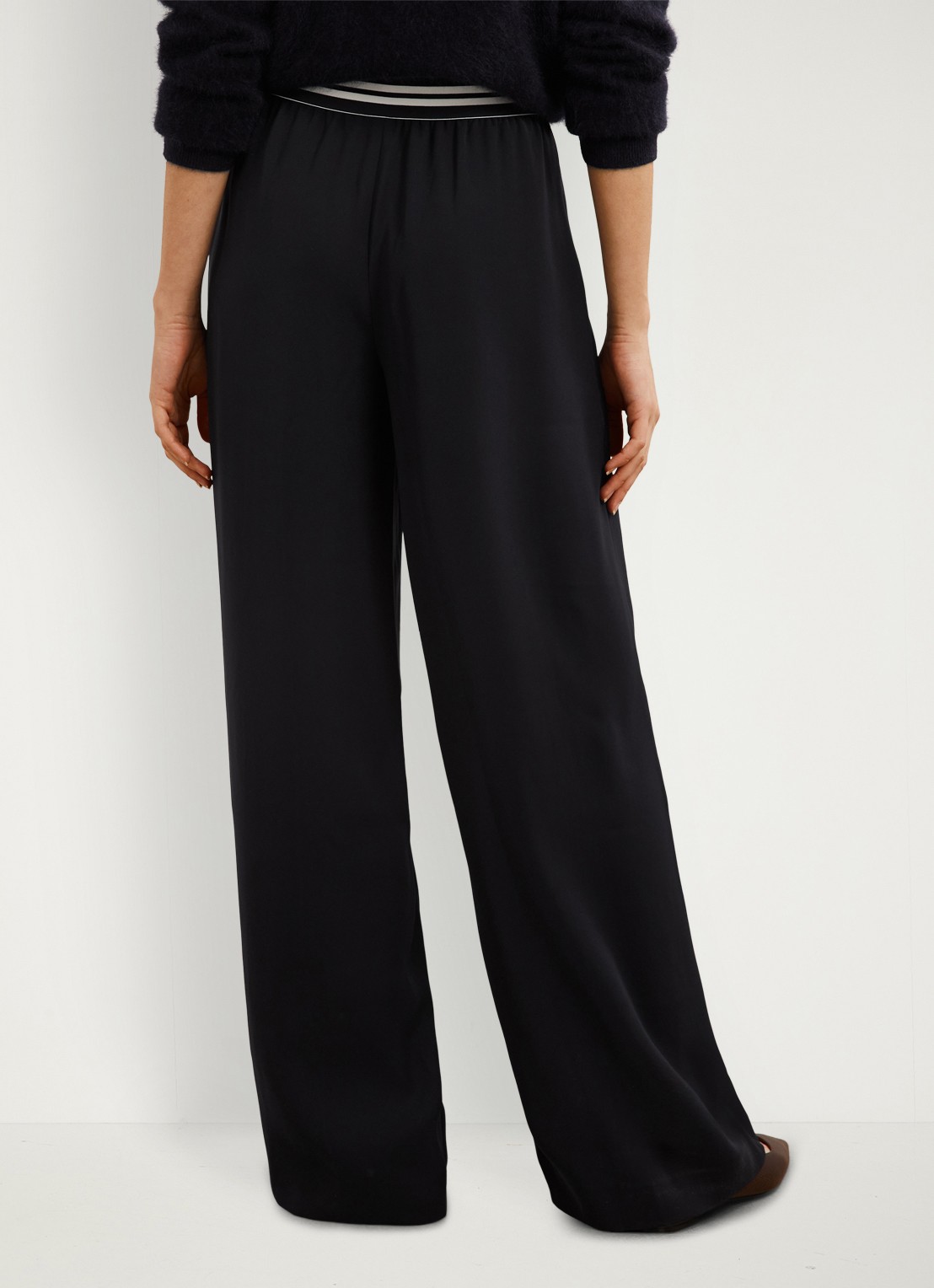 Reiss Sonnie high waist wide fit broek met steekzakken - achterkant 5 blauw