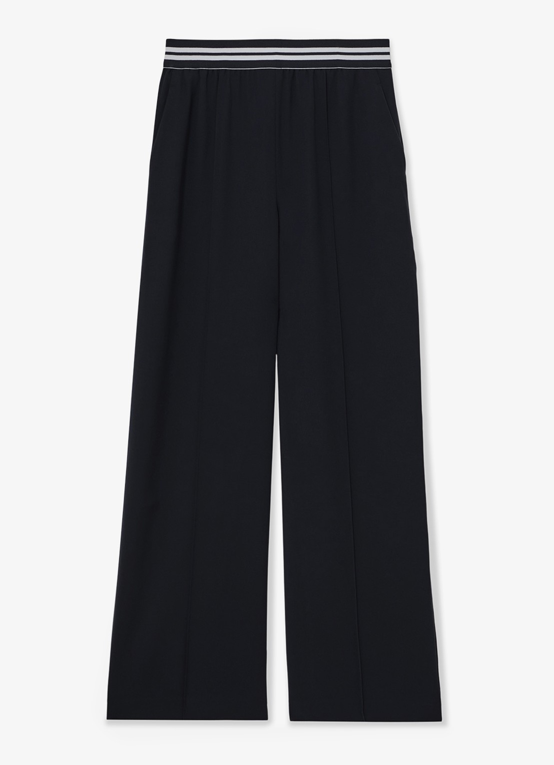 Reiss Sonnie high waist wide fit broek met steekzakken - voorkant blauw