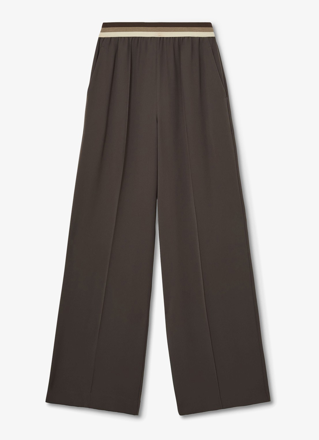 Reiss Sonnie high waist wide fit broek met steekzakken - voorkant 4 bruin