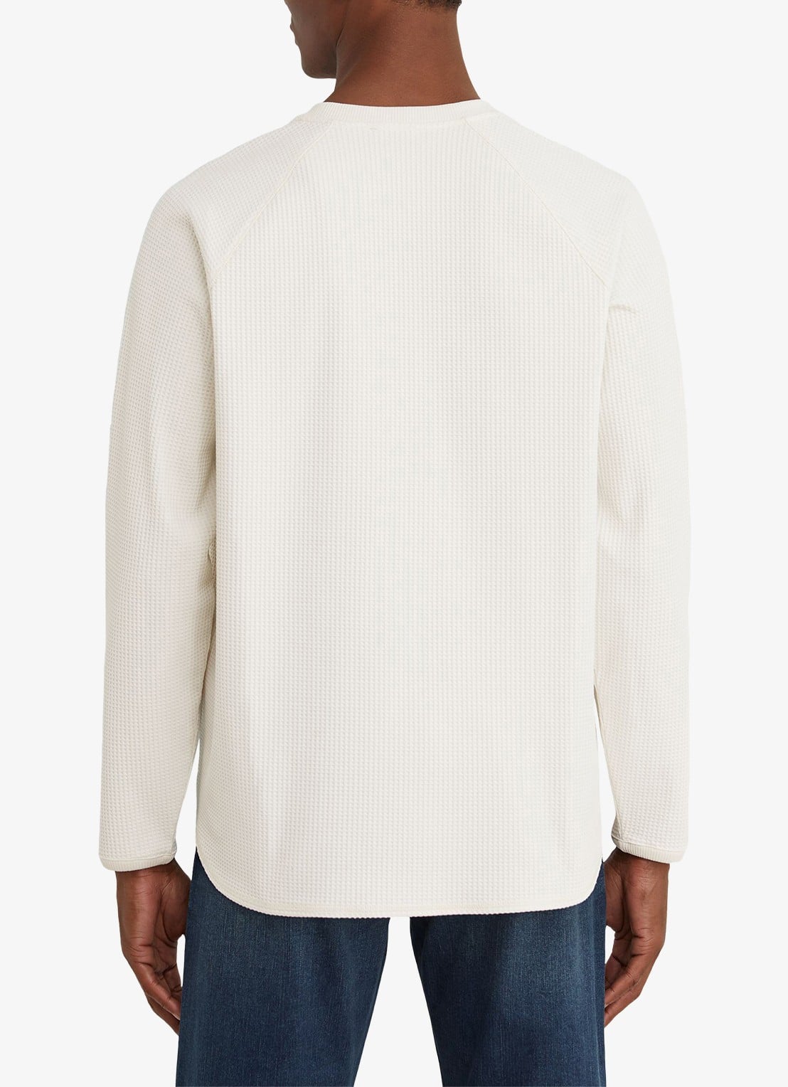 Reiss Soren sweater met wafelstructuur - achterkant 3 gebroken wit