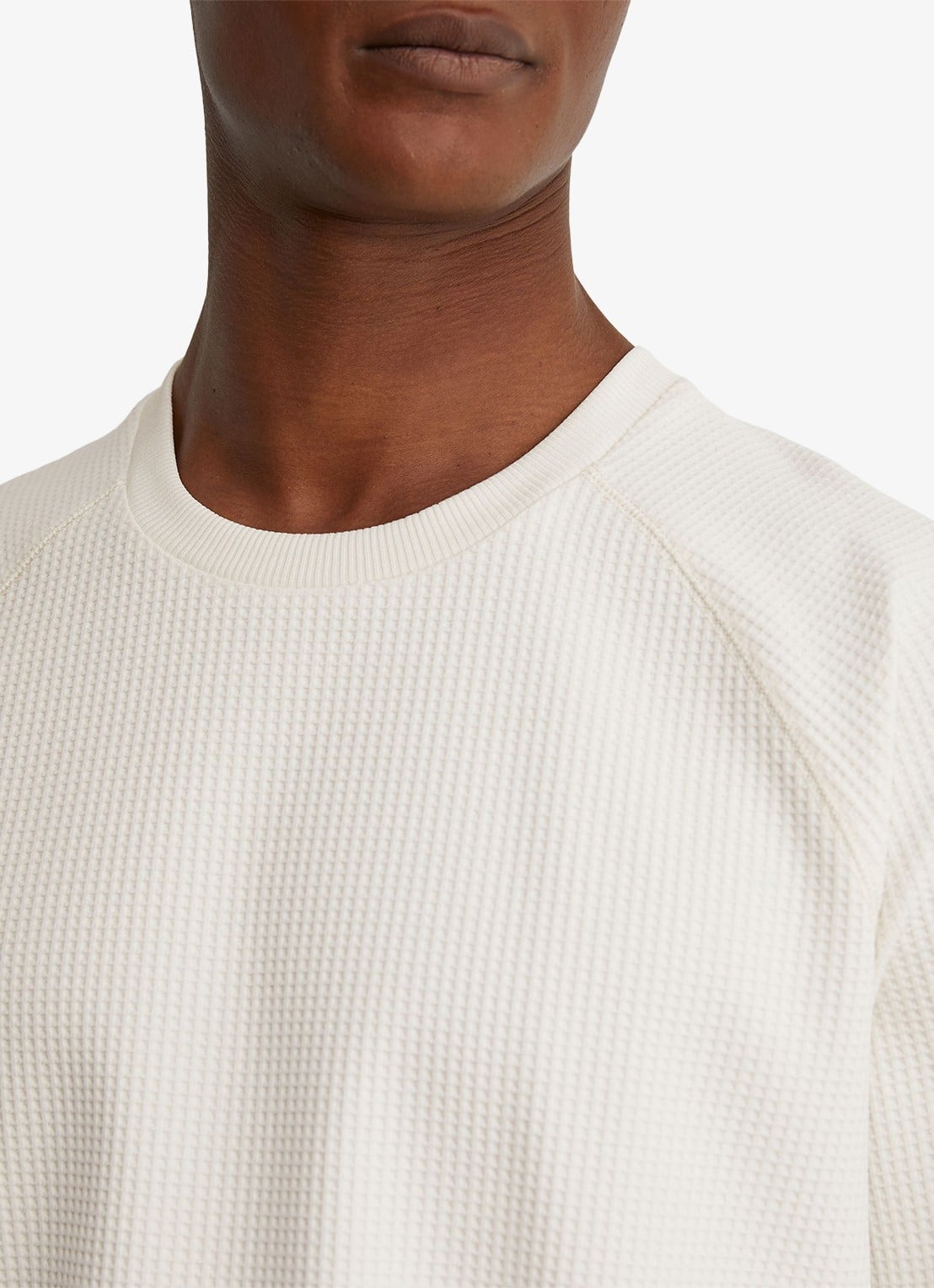 Reiss Soren sweater met wafelstructuur - detail 5 gebroken wit