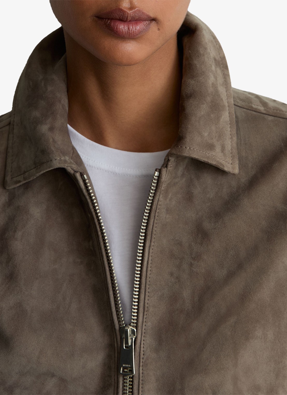 Reiss Sorina jack van geitensuède - detail 4 grijs