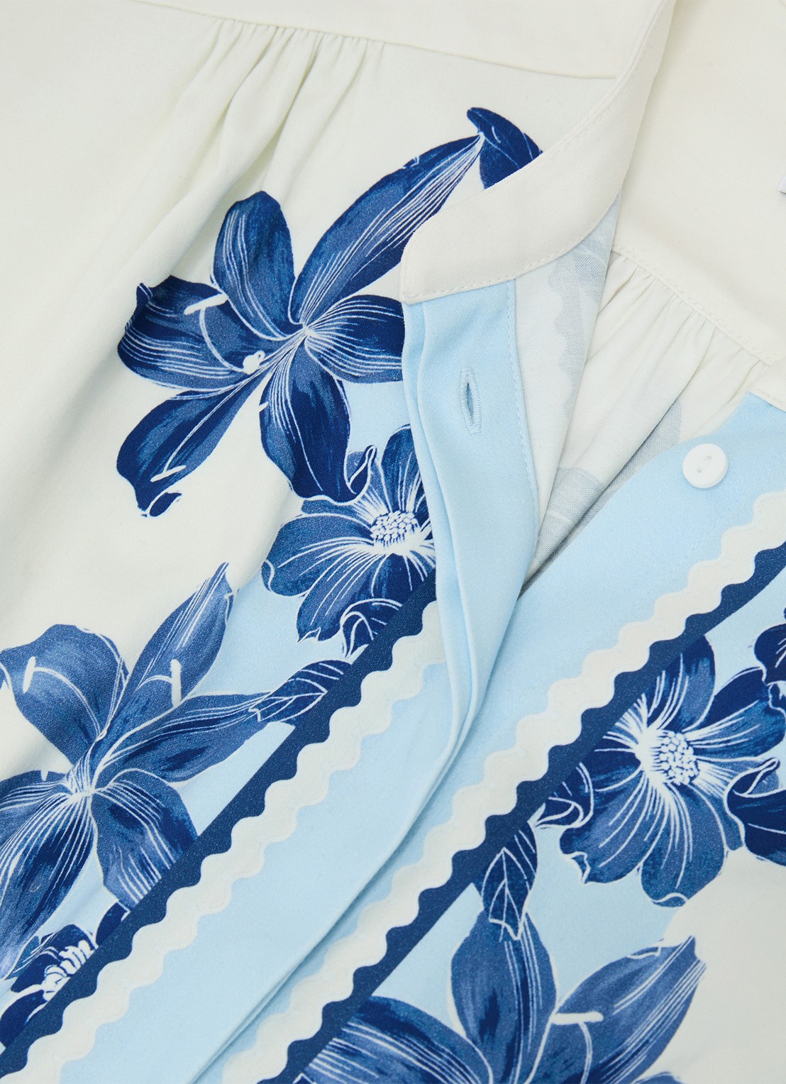 Reiss Soya straight fit playsuit met bloemenprint - detail 5 blauw