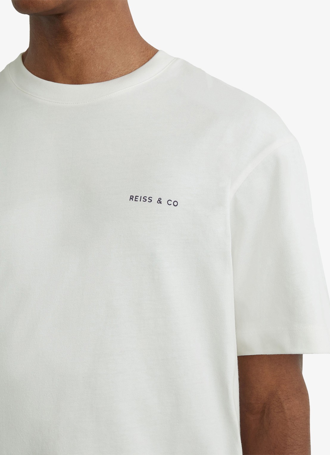 Reiss Splash T-shirt met front- en backprint - detail 4 white / wit