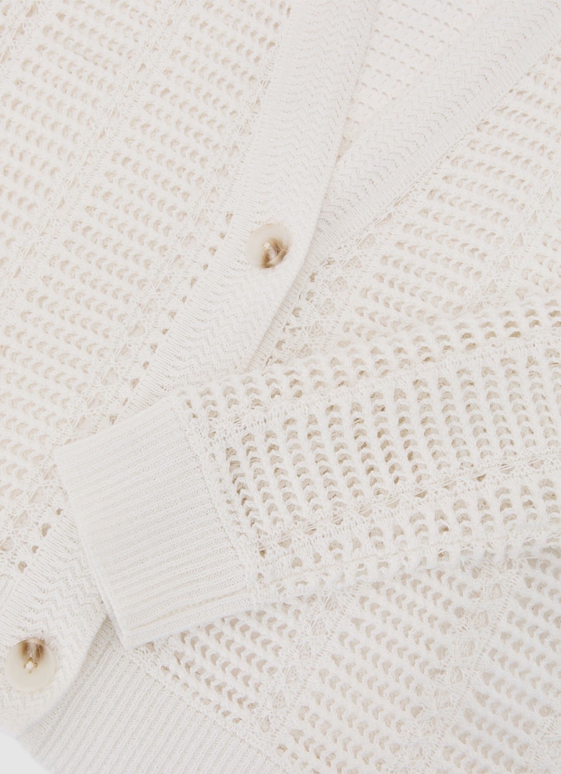 Reiss Star Grofgebreid vest met V-hals - detail 7 wit