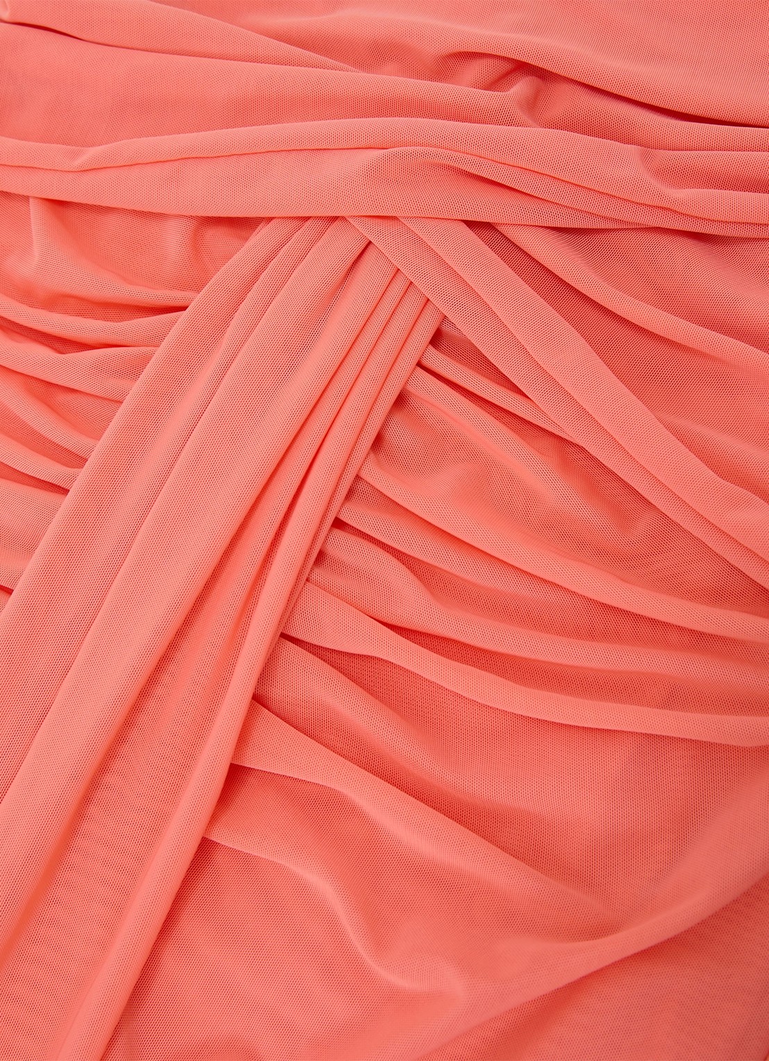 Reiss Starla maxi jurk met ruches - detail 2 koraal