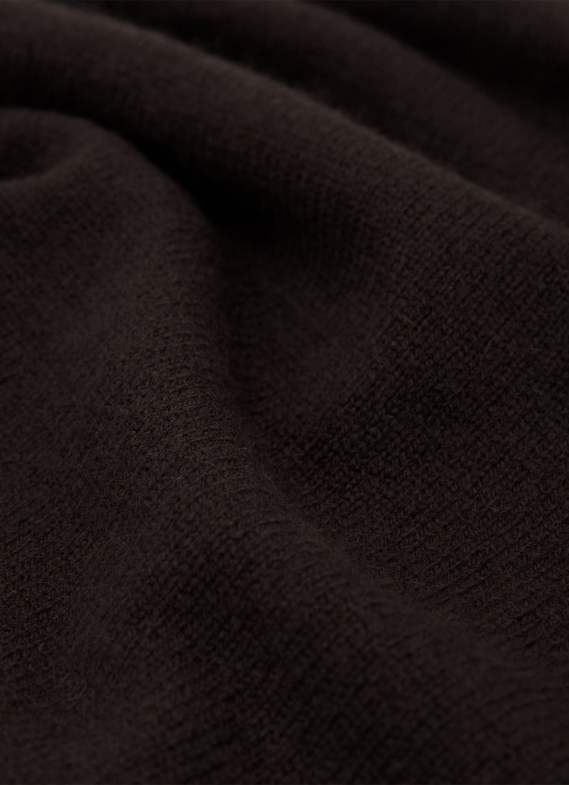 Reiss Stevie fijngebreid T-shirt van kasjmier - detail 4 donkerbruin