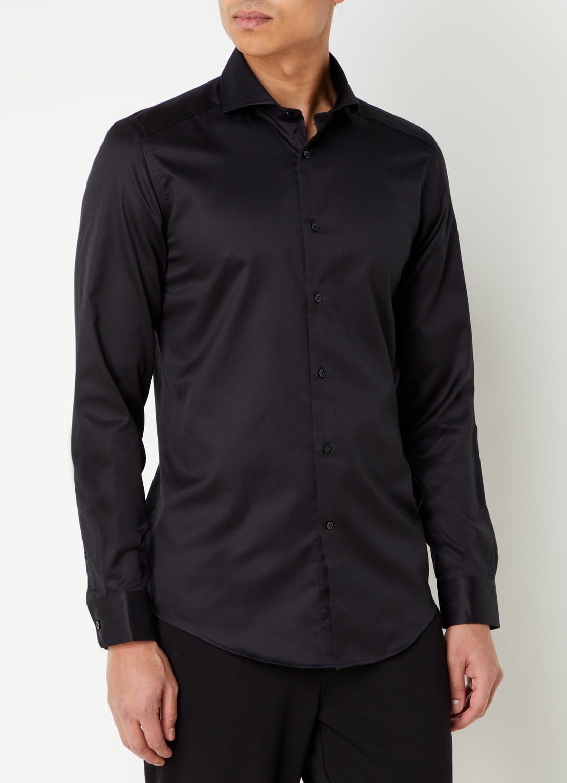 Reiss Storm slim fit overhemd met stretch  - detail 4 zwart