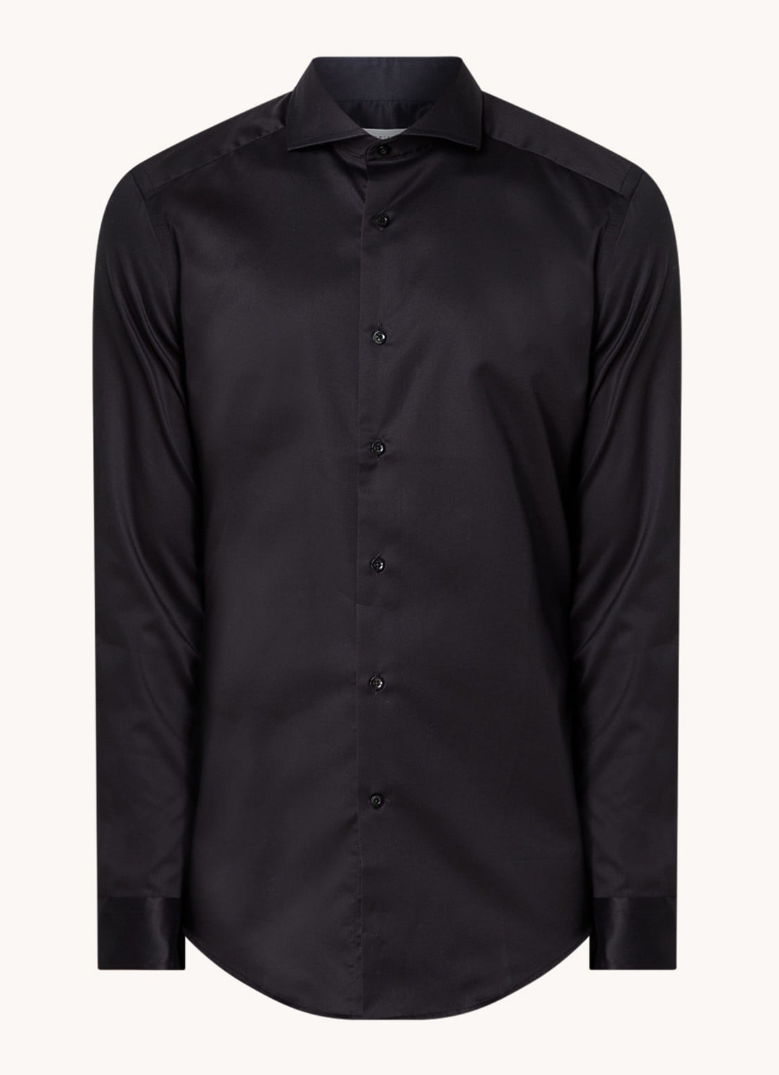 Reiss Storm slim fit overhemd met stretch  - voorkant 2 zwart