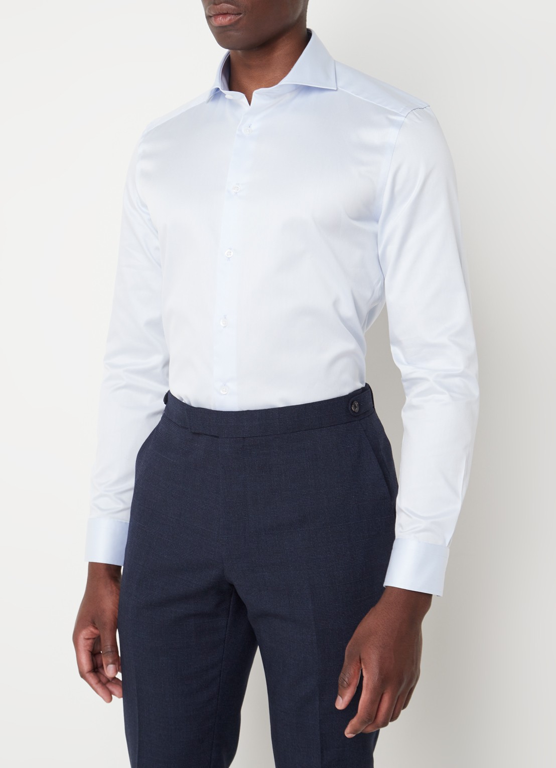 Reiss Storm slim fit overhemd met stretch  - detail 3 lichtblauw