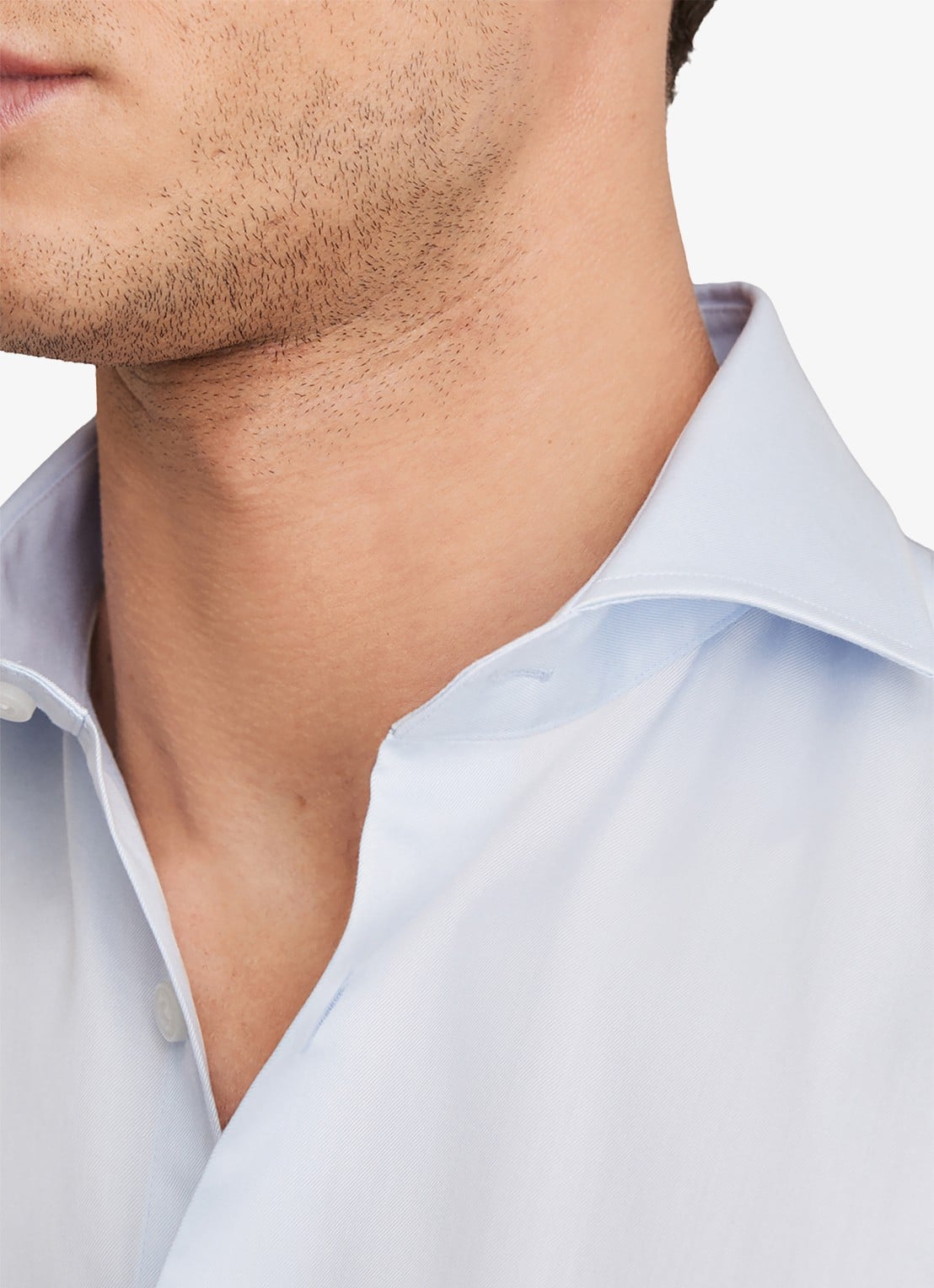 Reiss Storm slim fit overhemd van katoen - detail 5 lichtblauw