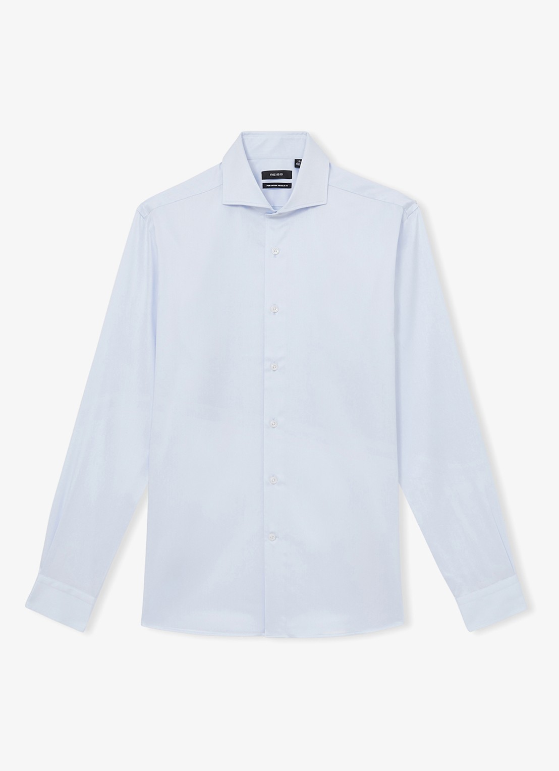 Reiss Storm slim fit overhemd van katoen - voorkant lichtblauw