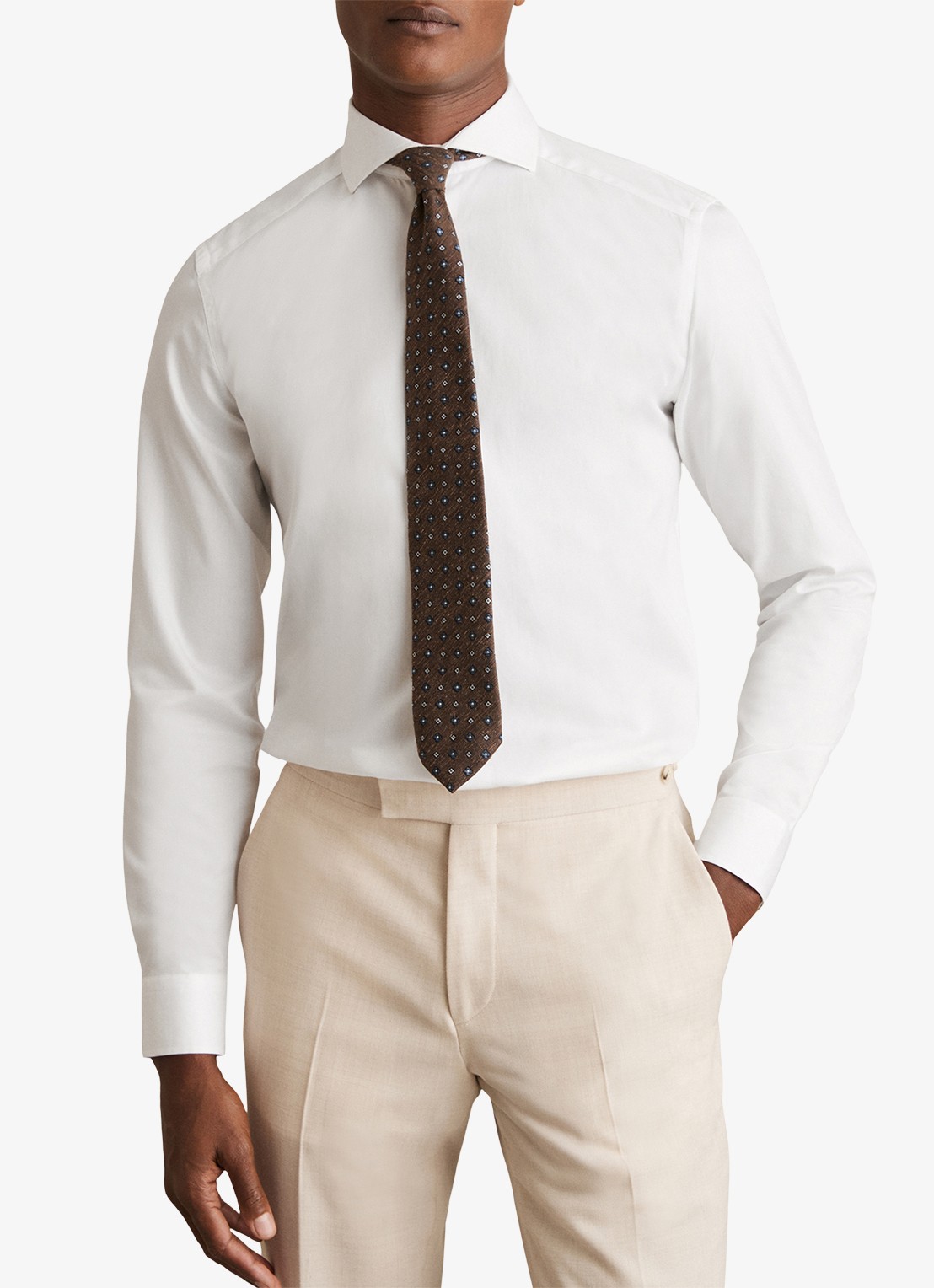 Reiss Storm slim fit overhemd  - detail 3 wit