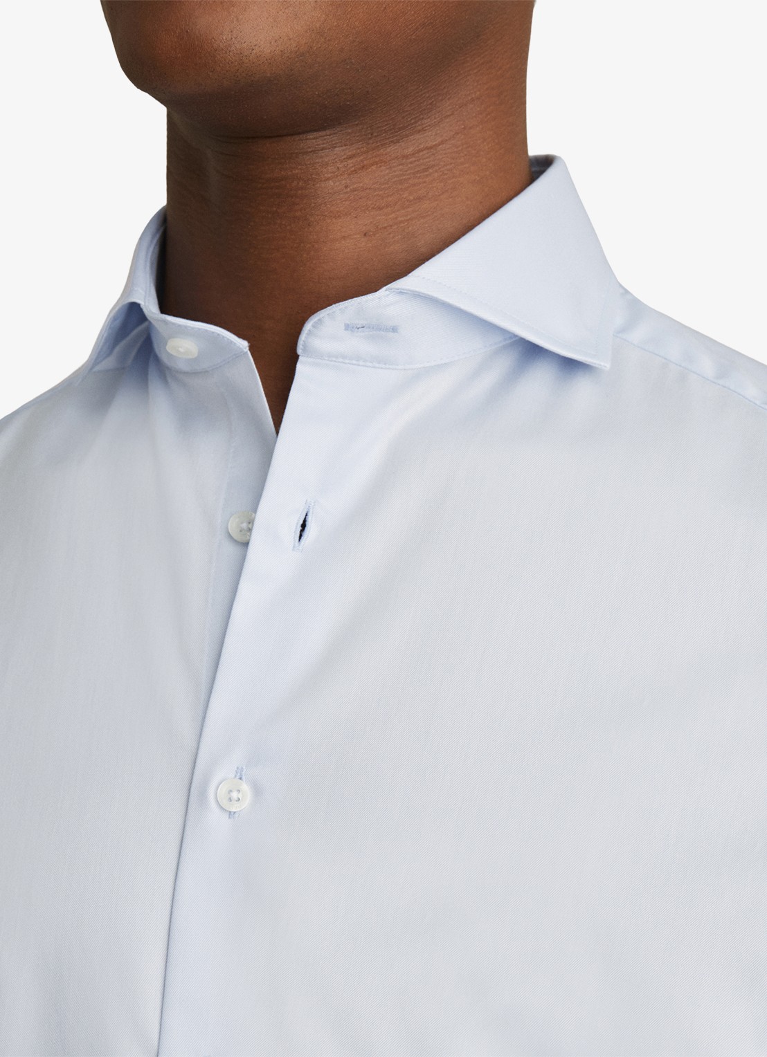 Reiss Storm slim fit overhemd  - detail 5 lichtblauw