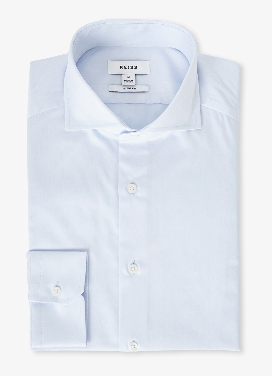 Reiss Storm slim fit overhemd  - voorkant 7 lichtblauw