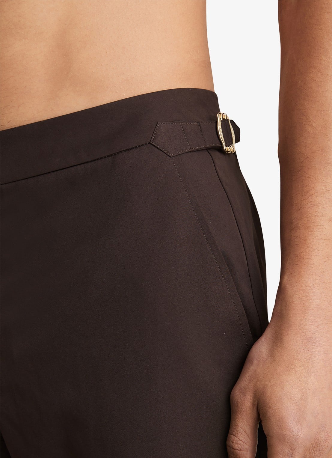 Reiss SUN Side-Adjuster Swim Shorts - detail 5 chocoladebruin