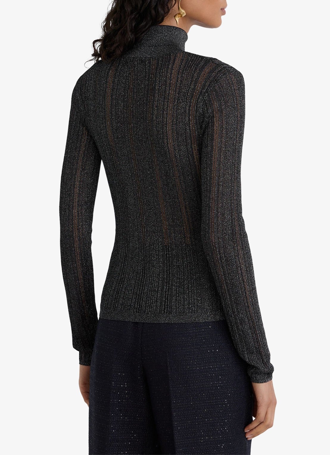 Reiss Sutton semi-transparante coltrui met lurex - achterkant 7 antraciet