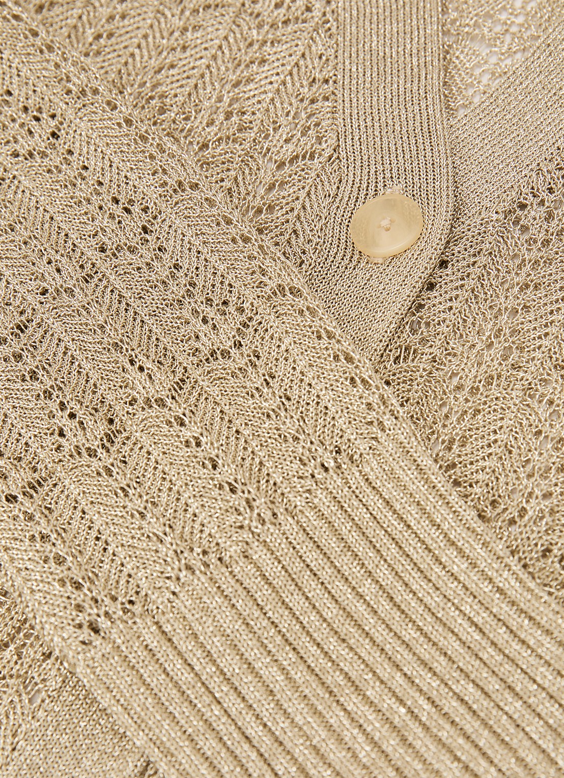 Reiss Suzanne grofgebreid vest met lurex - detail 5 goud
