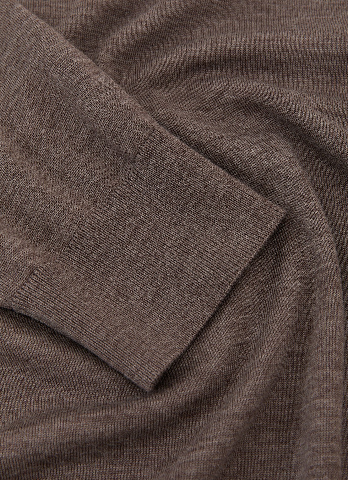 Reiss Suzzie fijngebreid T-Shirt in merino wolblend - detail 6 bruin