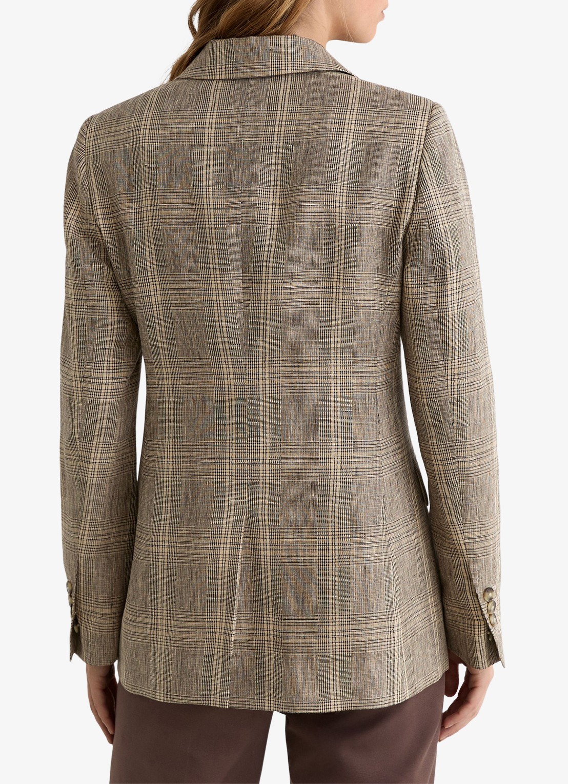 Reiss Sybil blazer met ruit dessin - achterkant 4 donkerbeige